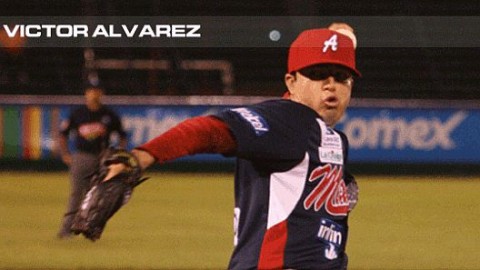 Víctor Álvarez, pitcher de Águilas de Mexicali